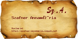 Szafner Annamária névjegykártya