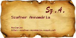 Szafner Annamária névjegykártya